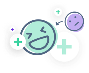Icon of cartoon circle with a smiling face