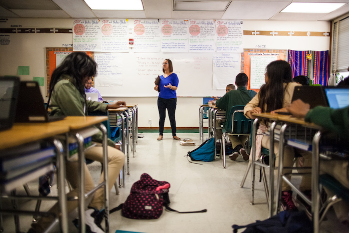 Teacher and students in classroom